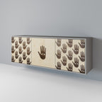 SEE MORE Aparador de 3 Puertas en Acabado Gris