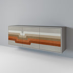 PECULIAR TRAIL Aparador de 3 Puertas en Acabado Gris