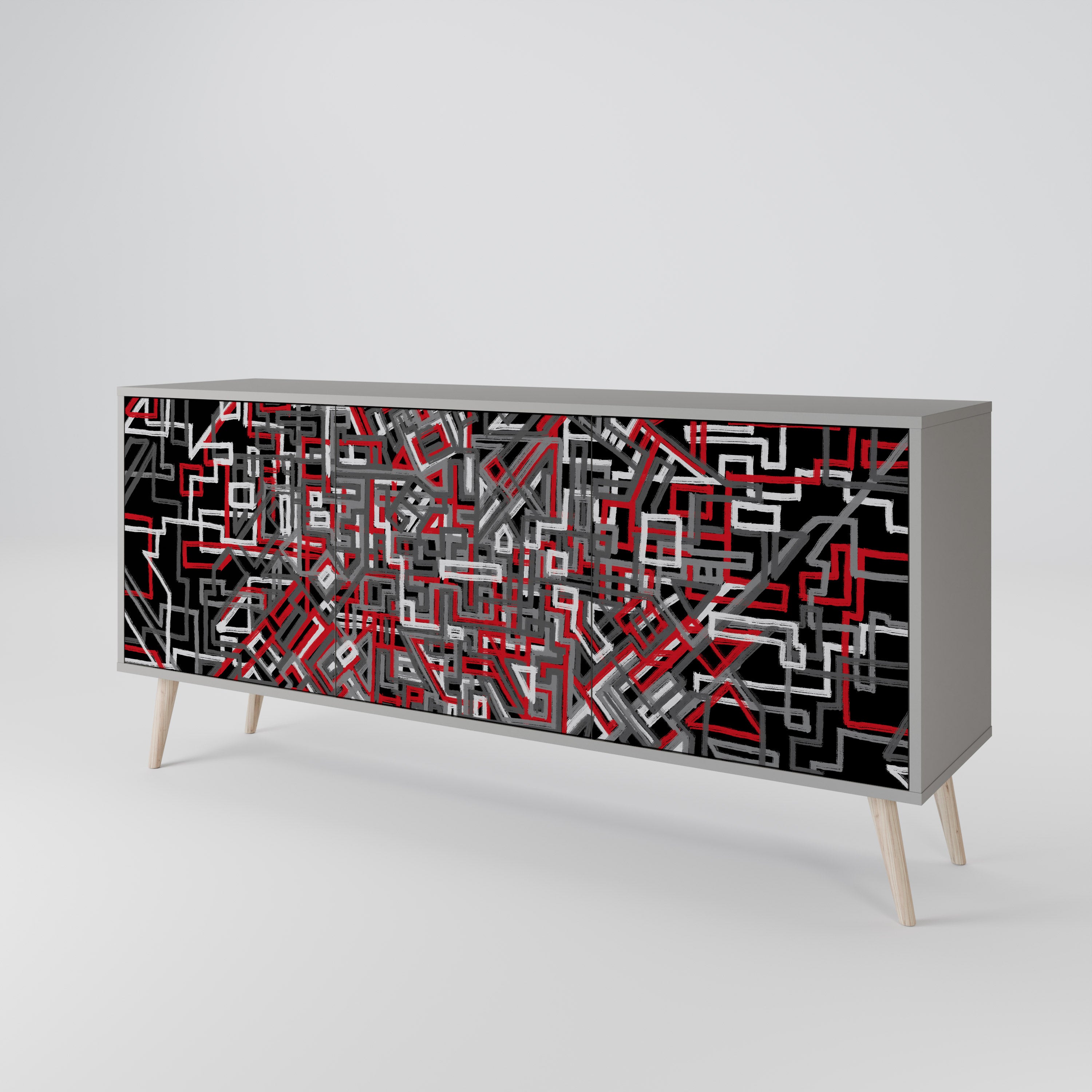 BROKEN LINES 3-Door Sideboard