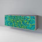 NOSTALGIC MEMORIES Aparador de 3 Puertas en Acabado Gris