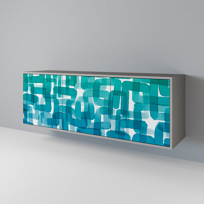 TURQUOISE RECTANGLES Aparador de 3 Puertas
