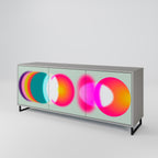 SYMPHONY OF COLORS Aparador de 3 Puertas en Acabado Gris