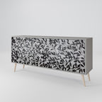CHARCOAL SPROUT 3-Door Sideboard in Grey Finish
