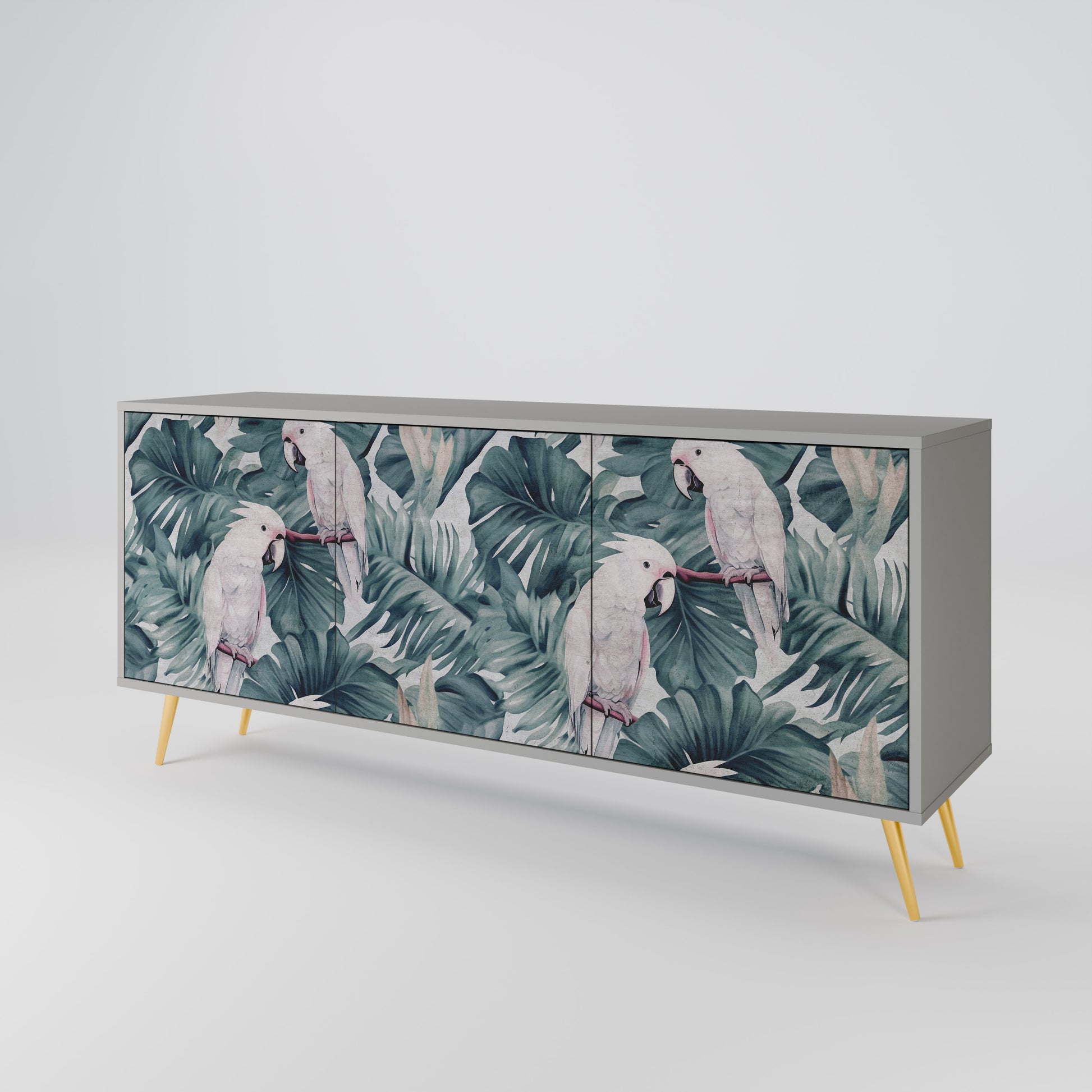 POPINJAY LOOK 3-Door Sideboard in Grey Finish