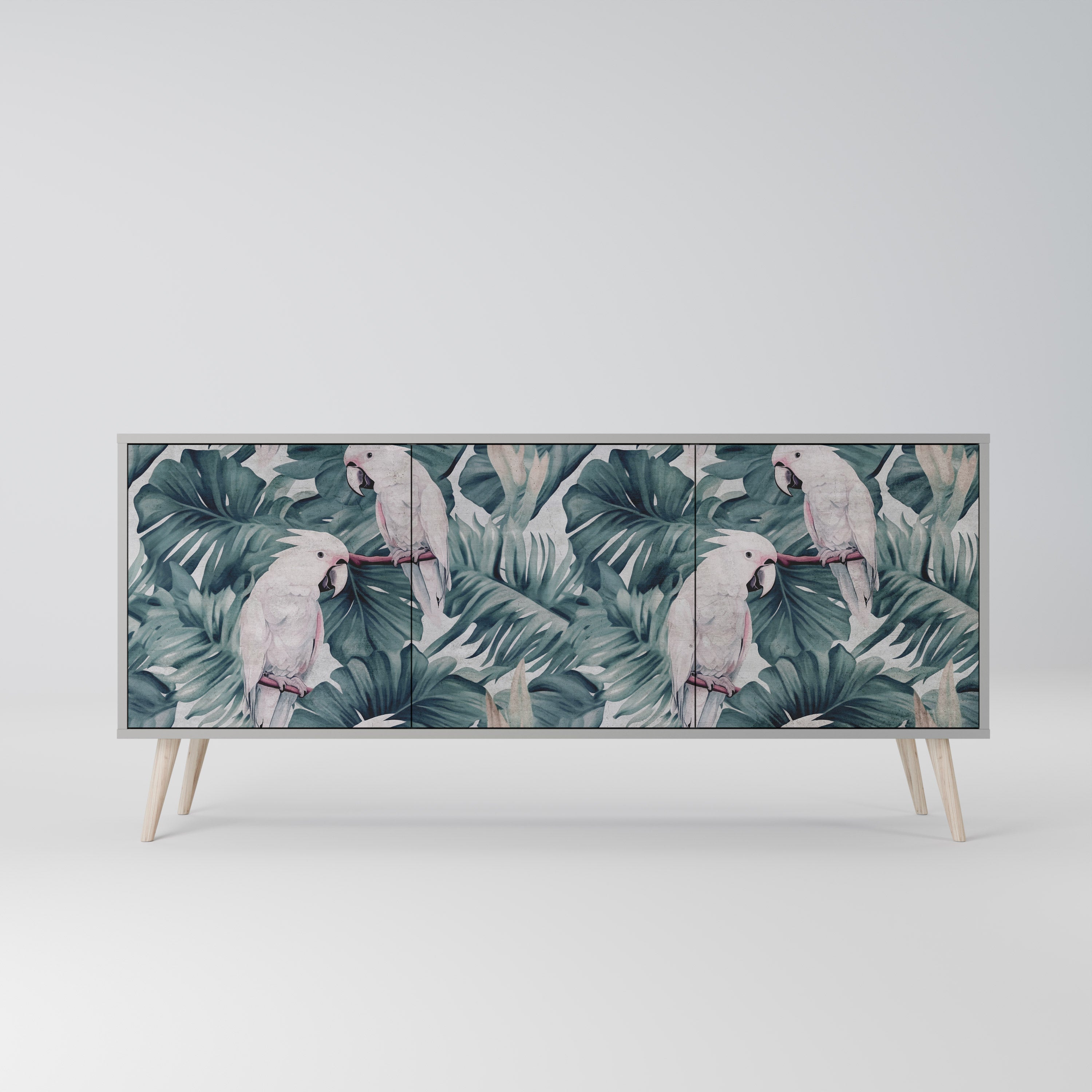 POPINJAY LOOK 3-Door Sideboard in Grey Finish