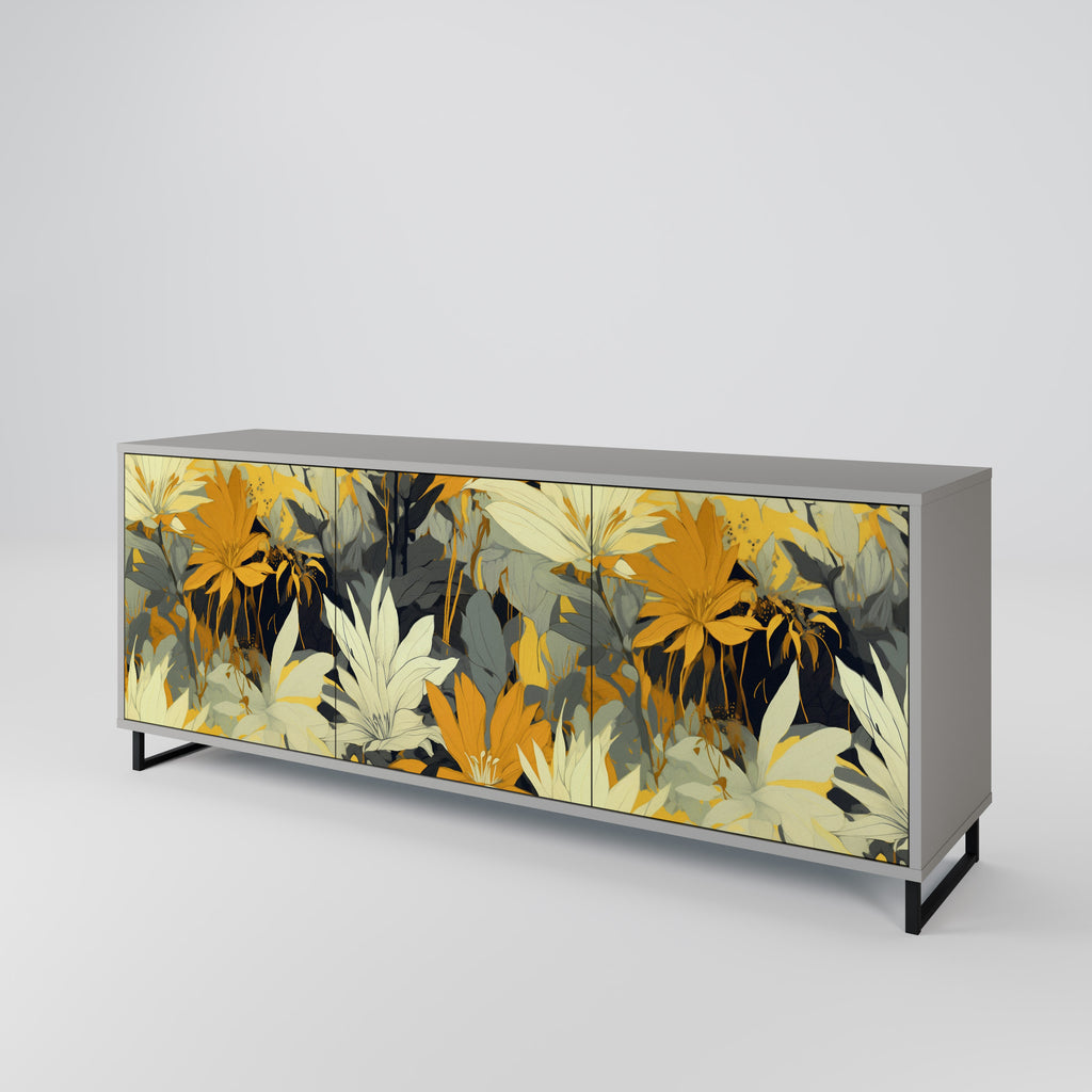 Aparador de 3 puertas SUNKISSED LILY en acabado gris