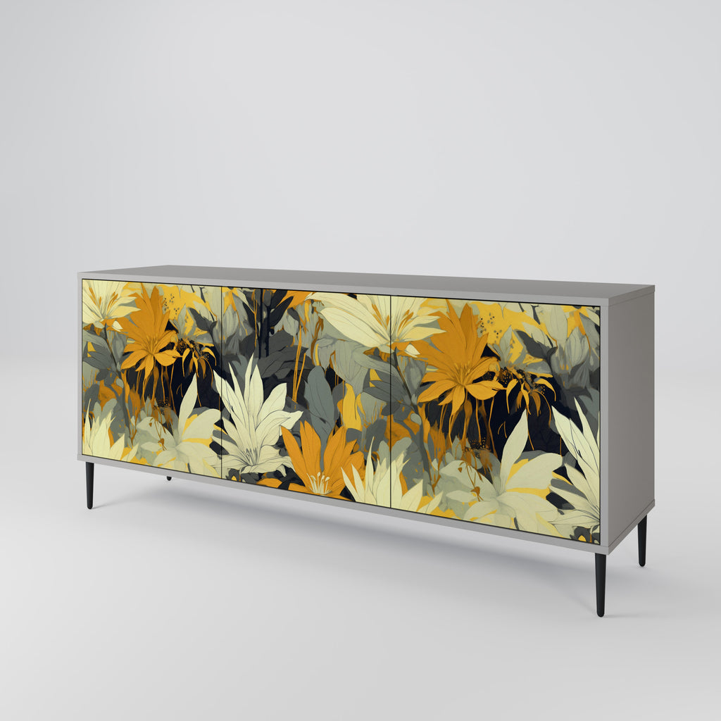 Aparador de 3 puertas SUNKISSED LILY en acabado gris