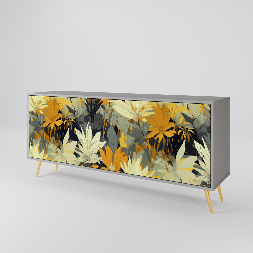 Aparador de 3 puertas SUNKISSED LILY en acabado gris