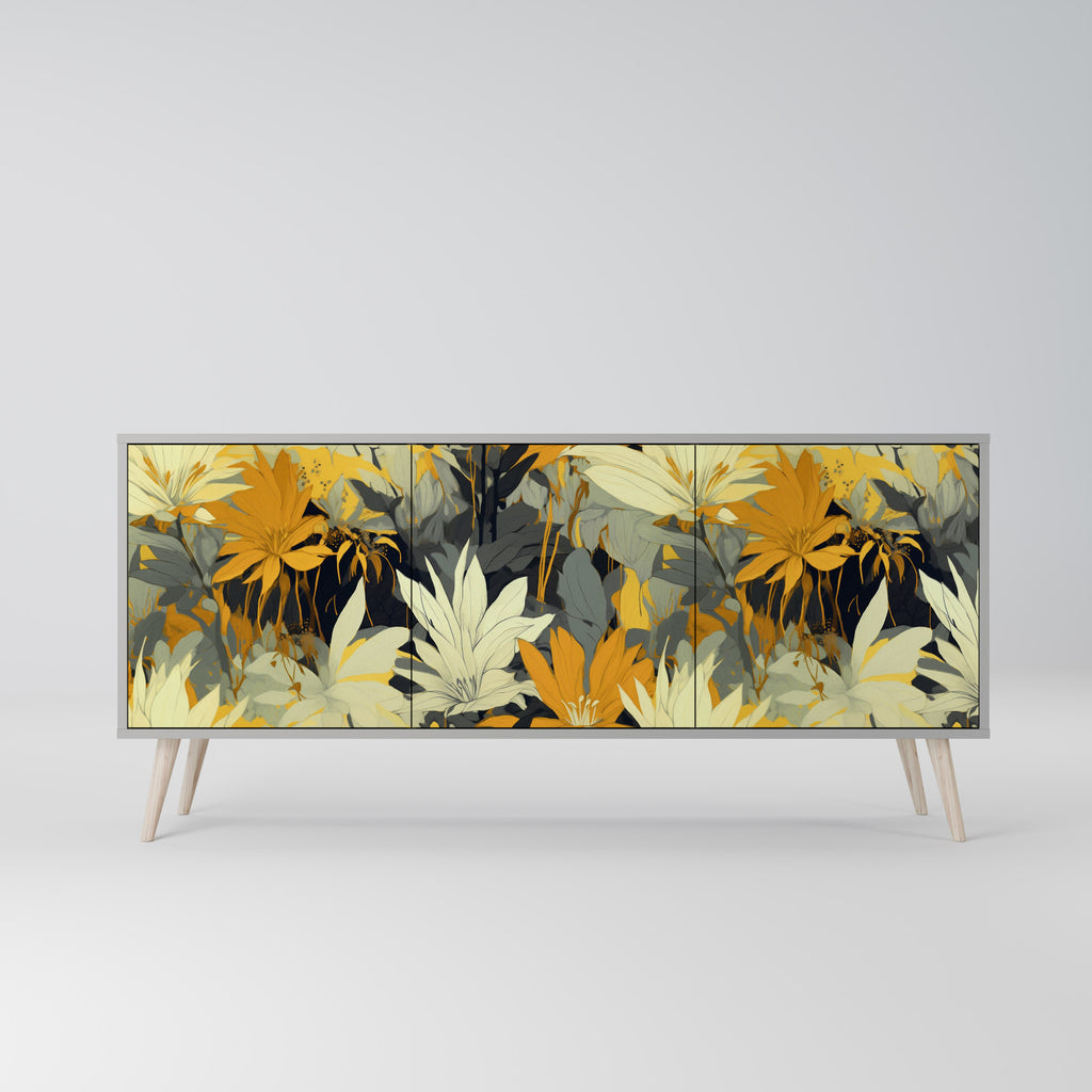 Aparador de 3 puertas SUNKISSED LILY en acabado gris