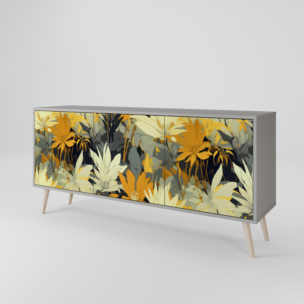 Aparador de 3 puertas SUNKISSED LILY en acabado gris