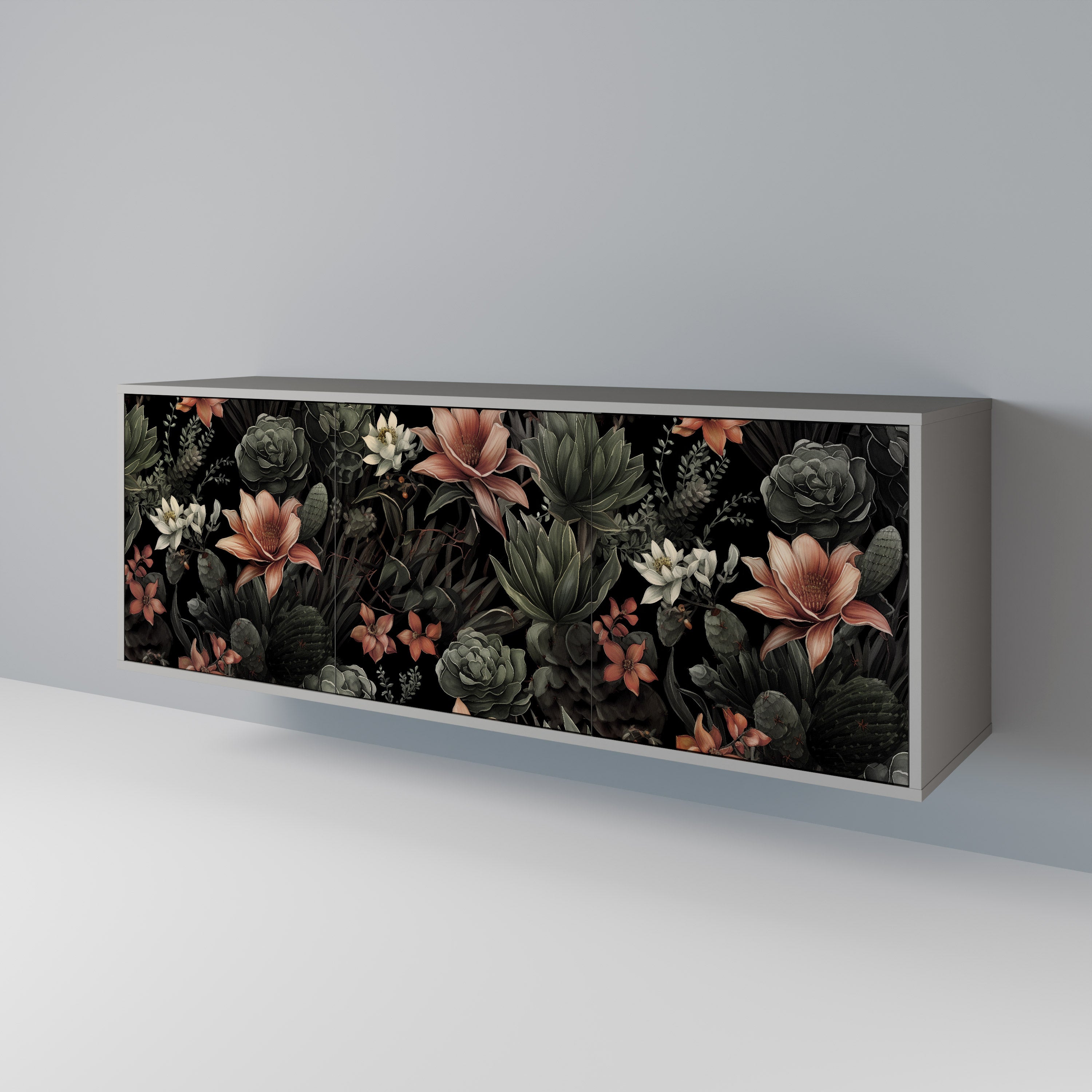 SECRET VERDURE 3-Door Sideboard in Grey Finish