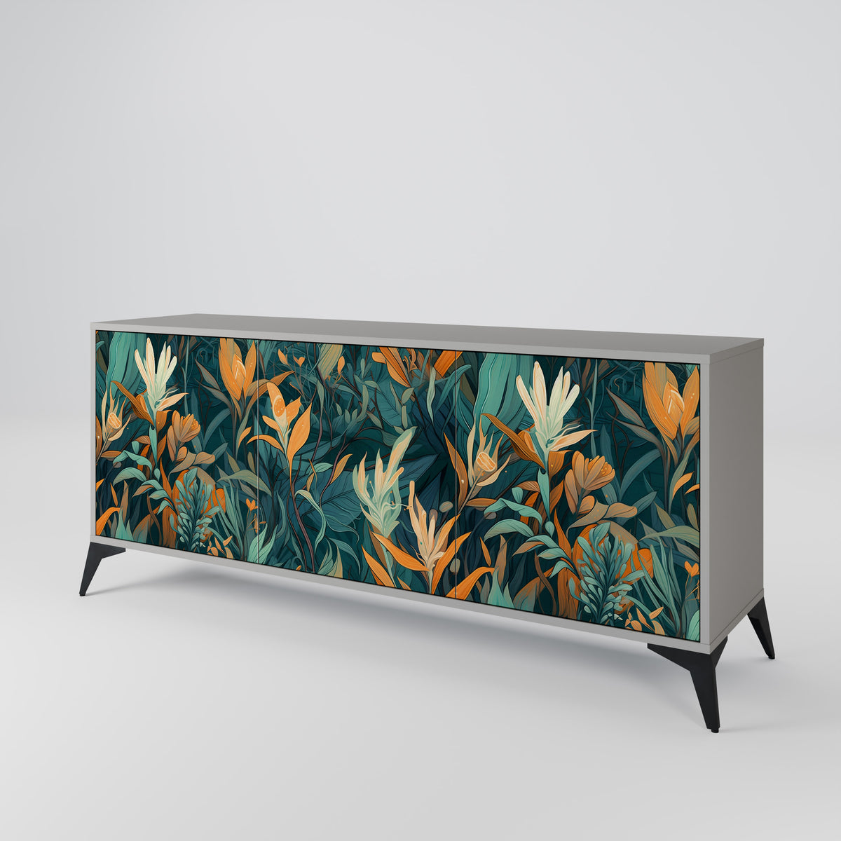 FLORAL SERENITY Aparador de 3 Puertas