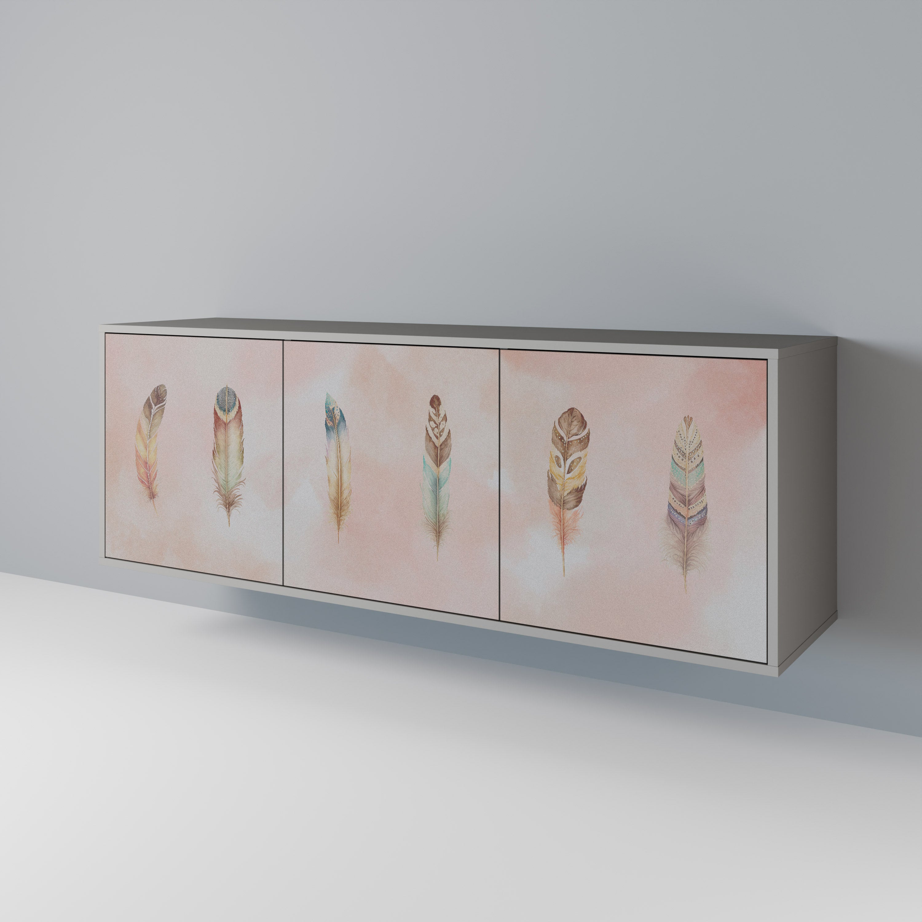 THE DELIQUESCE 3-Door Sideboard in Grey Finish