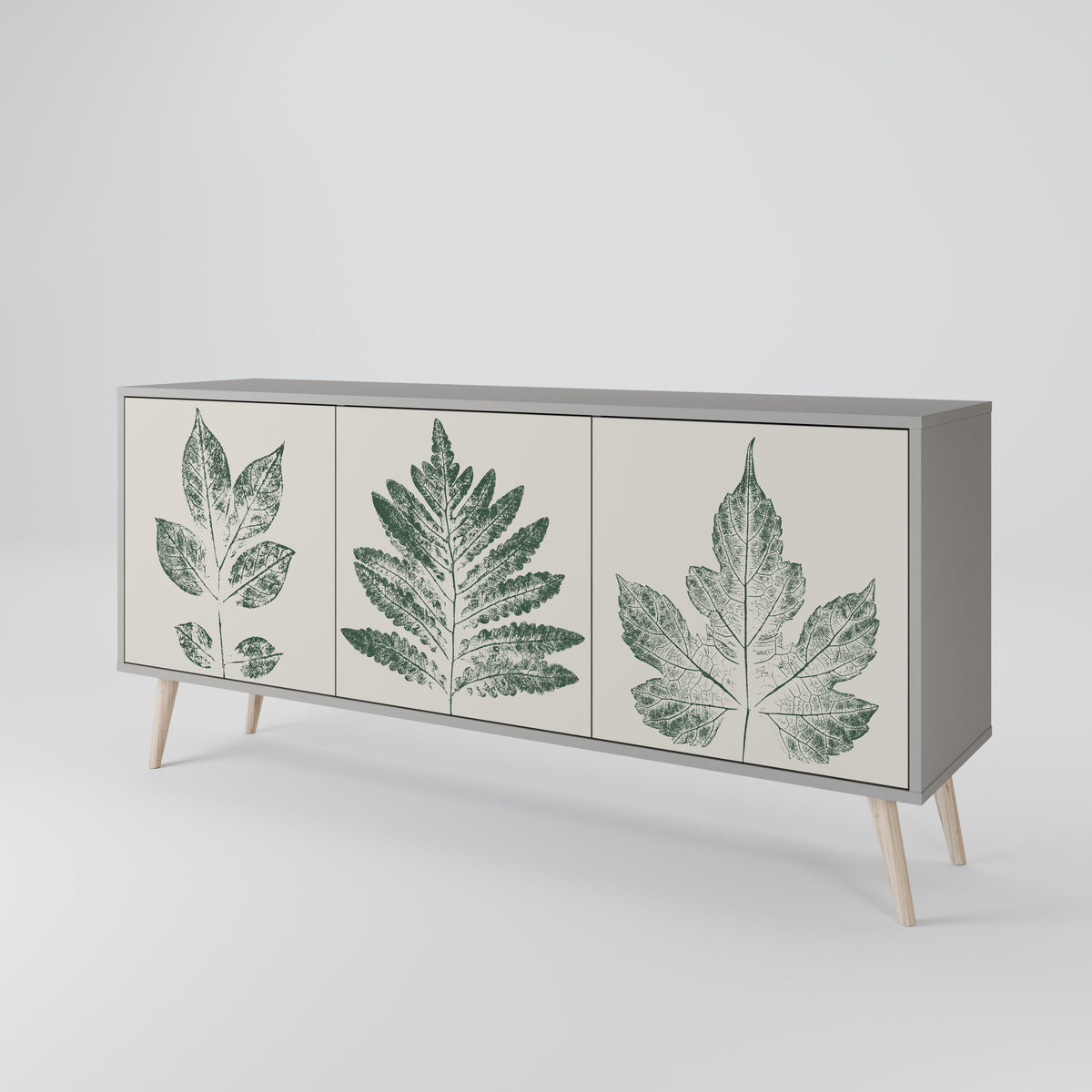 GREEN LEAFY STAMPS Aparador de 3 Puertas