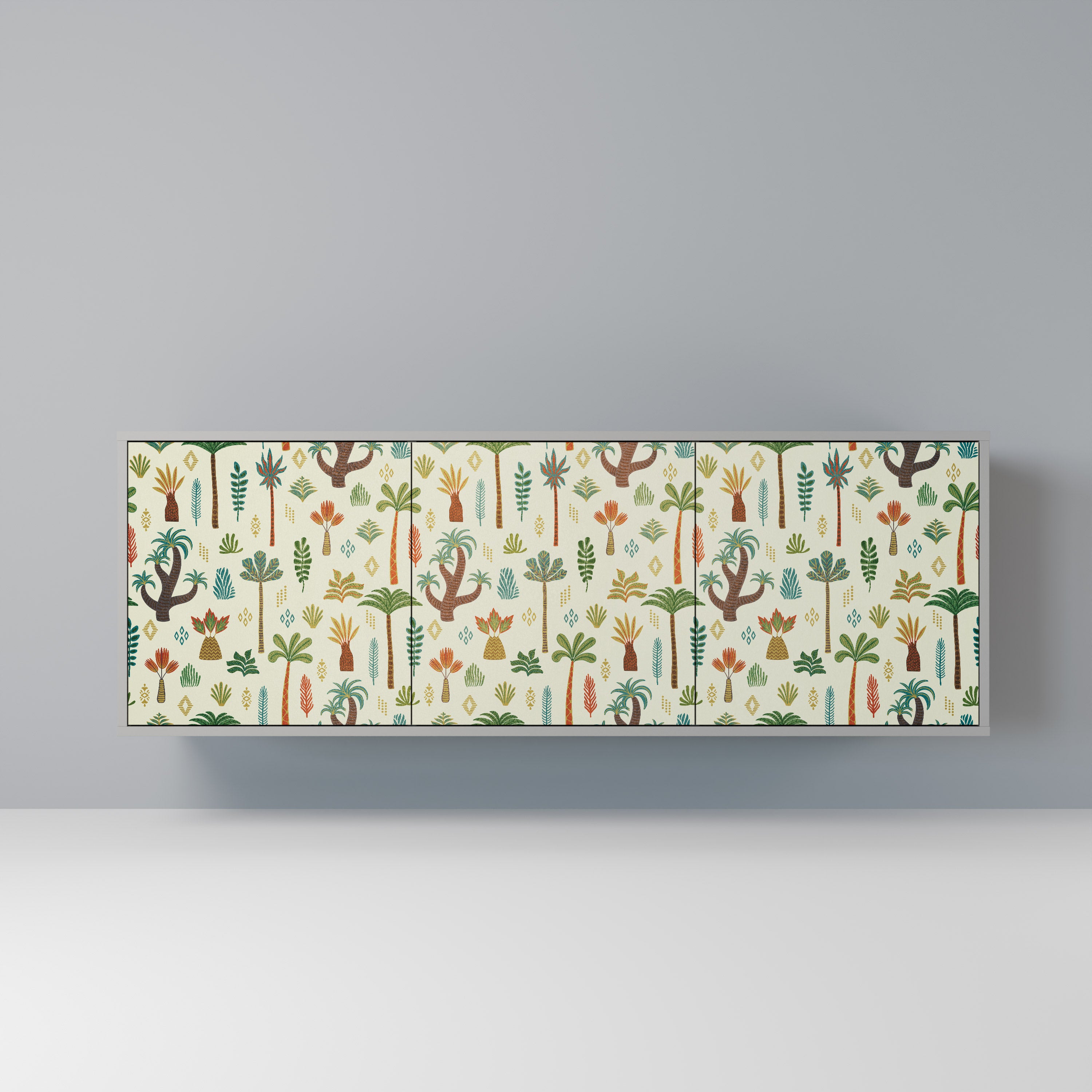 PALM SPRING 3-Door Sideboard in Grey Finish