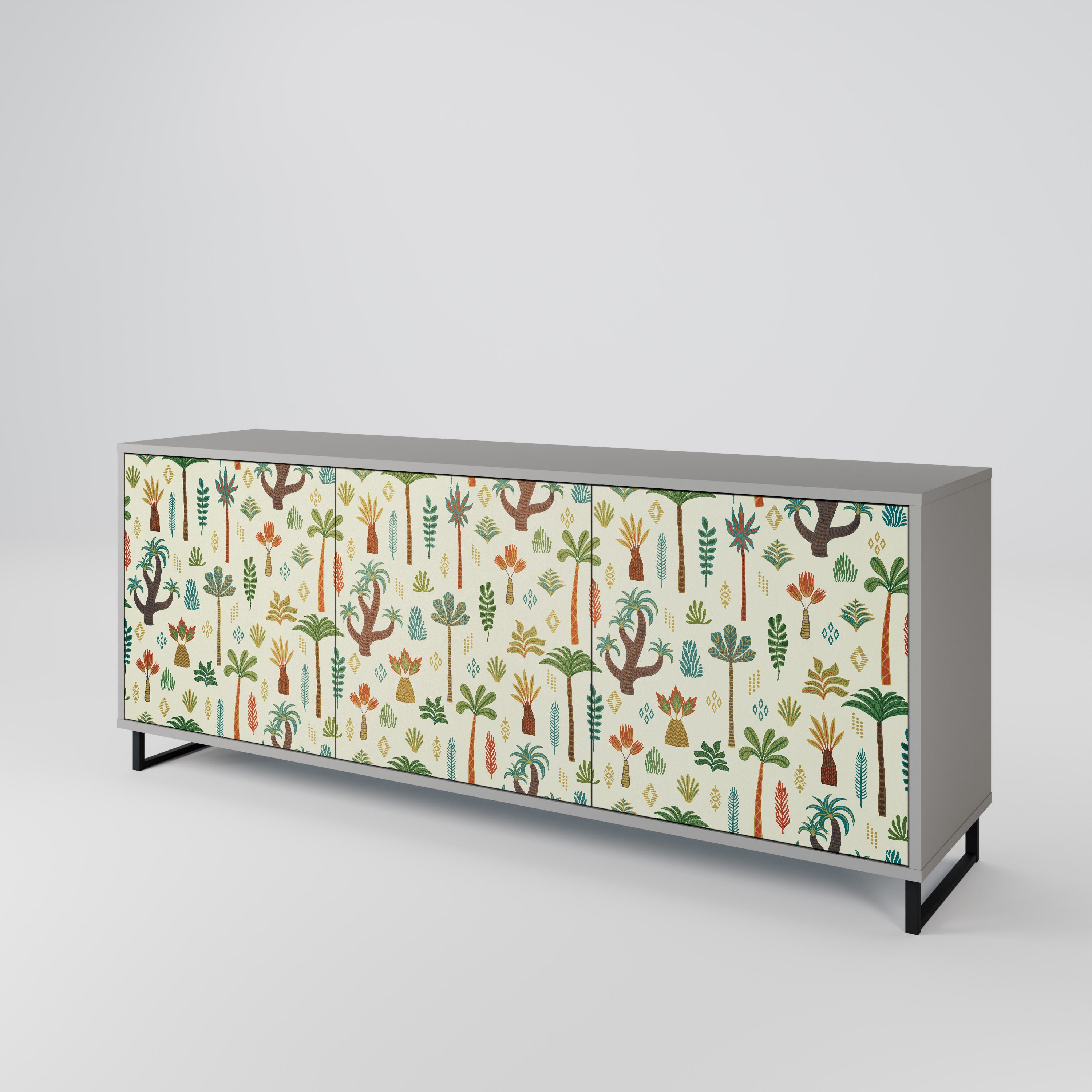 PALM SPRING 3-Door Sideboard in Grey Finish