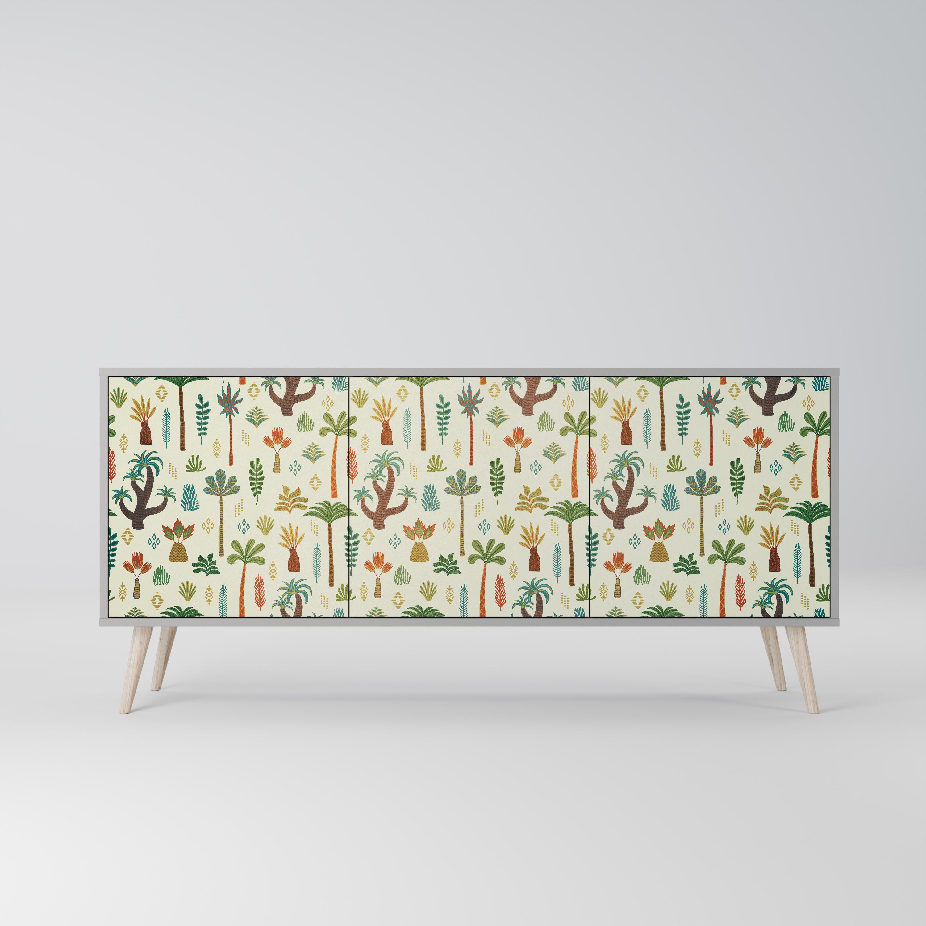 PALM SPRING 3-Door Sideboard in Grey Finish