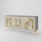SAND SCULPTURES 3-Door Sideboard in Grey Finish