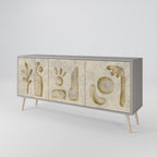 SAND SCULPTURES 3-Door Sideboard in Grey Finish