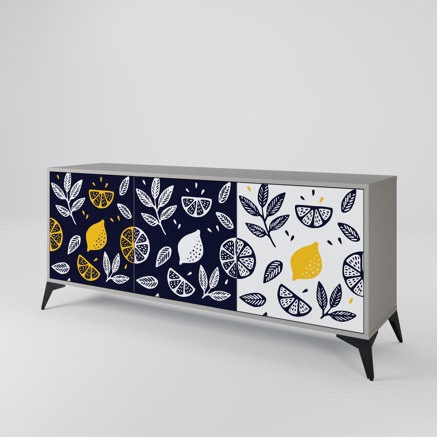 CITRUS BLACK AND WHITE Aparador de 3 Puertas