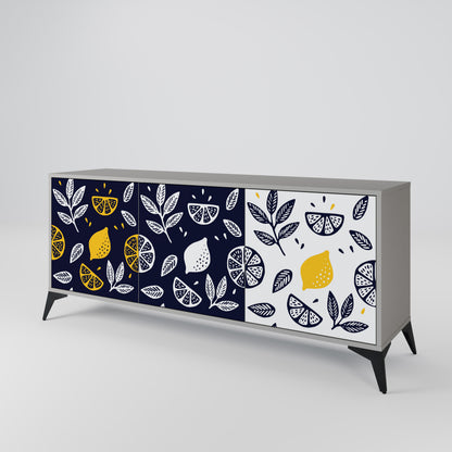 CITRUS BLACK AND WHITE Aparador de 3 Puertas