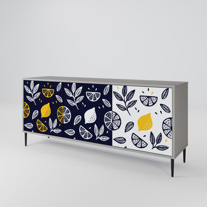 CITRUS BLACK AND WHITE Aparador de 3 Puertas