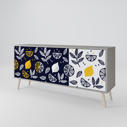 CITRUS BLACK AND WHITE Aparador de 3 Puertas