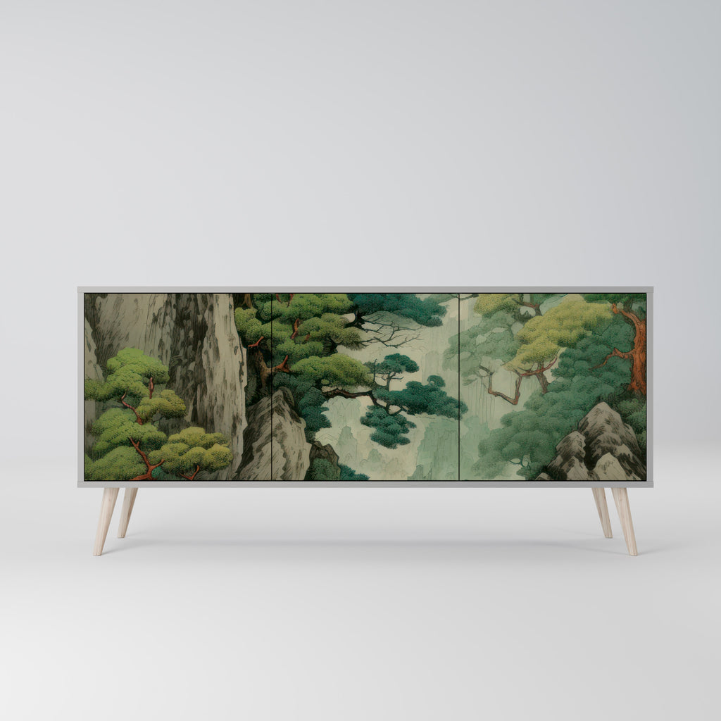VERDURE ABYSS 3-Door Sideboard in Grey Finish