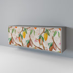 COCOA FRUITS Aparador de 3 Puertas en Acabado Gris