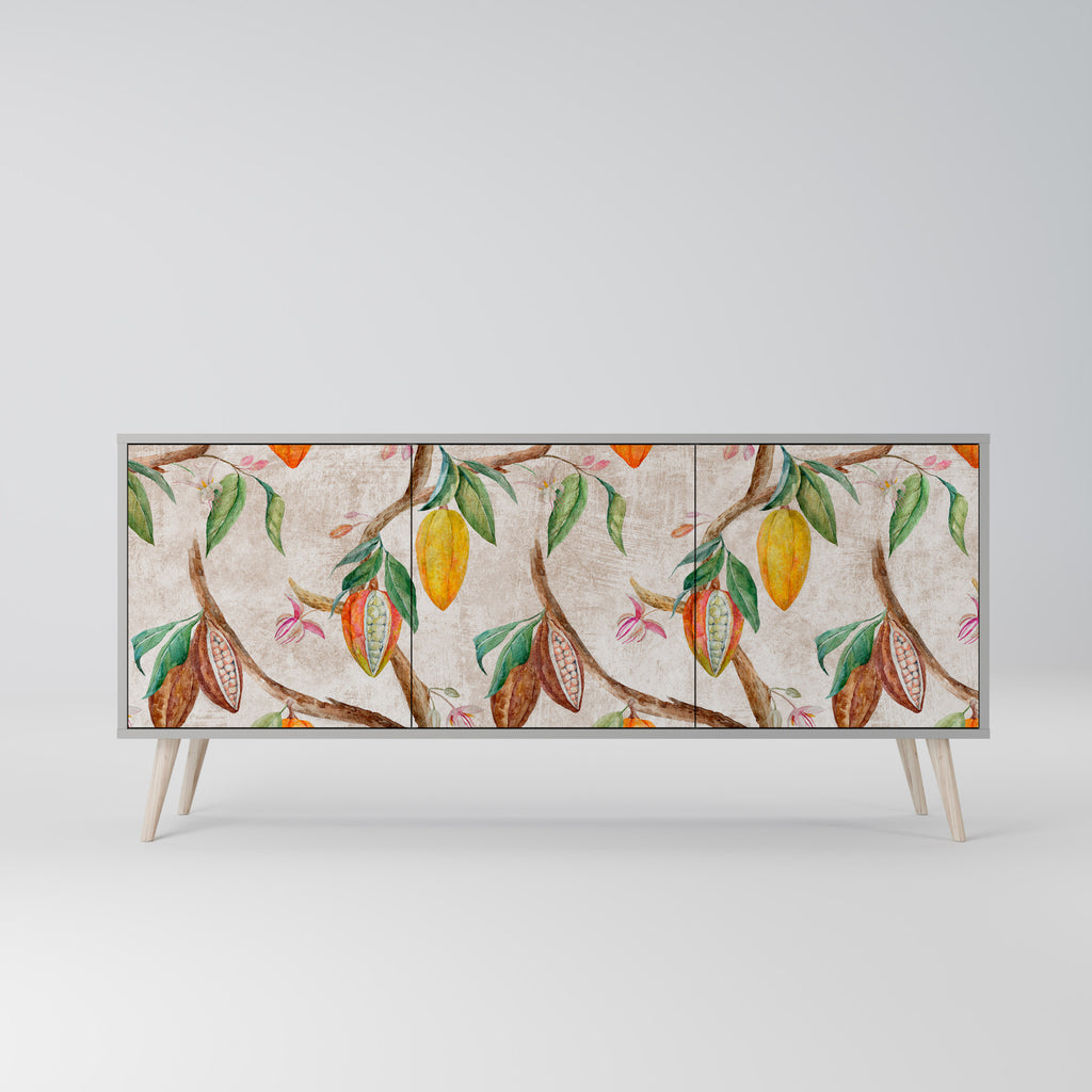COCOA FRUITS 3-Door Sideboard in Grey Finish