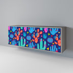 CACTUS VIBES 3-Door Sideboard in Grey Finish