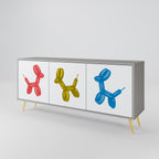 CHILDHOOD MEMORY 3-Door Sideboard in Grey Finish