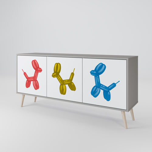 CHILDHOOD MEMORY Aparador de 3 Puertas en Acabado Gris