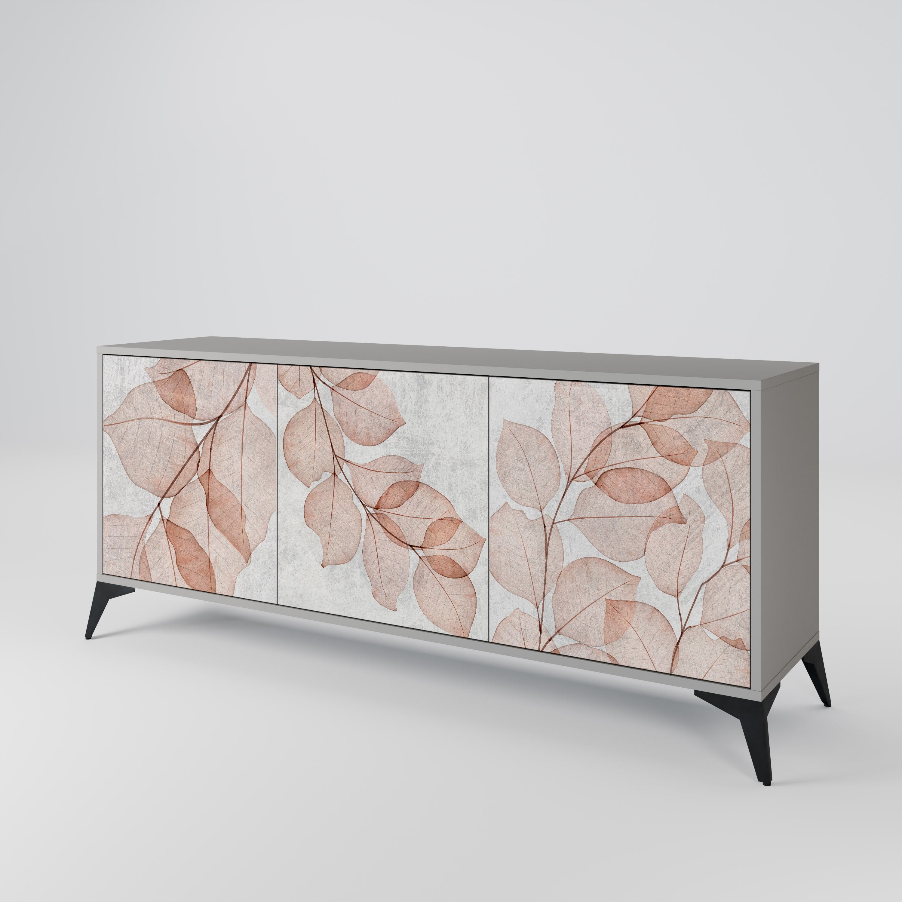 AUTUMN FRAGILITY 3-Door Sideboard in Grey Finish