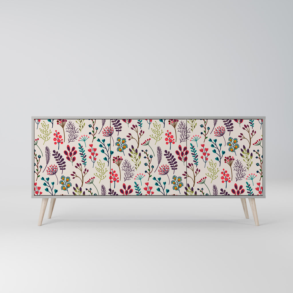 AUTUMN SUNDRIES 3-Door Sideboard in Grey Finish