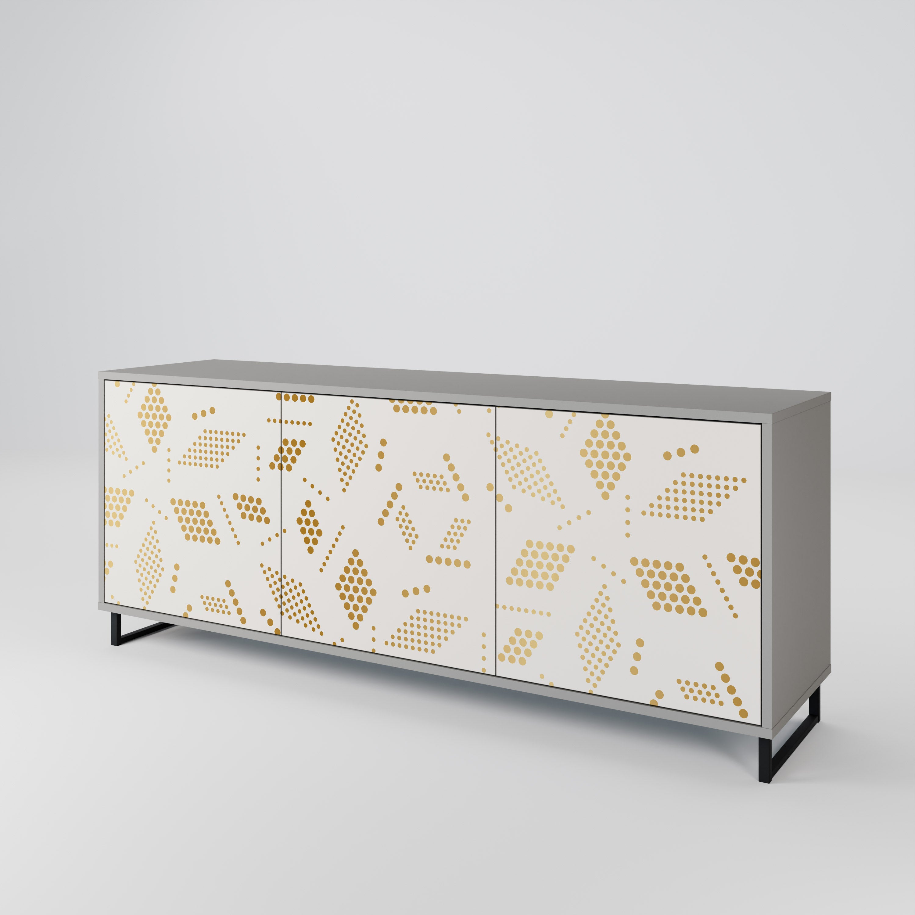 SPOTTED DAZE 3-Door Sideboard in Grey Finish