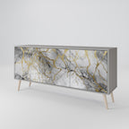 TIMELESS GLIDE Aparador de 3 Puertas en Acabado Gris