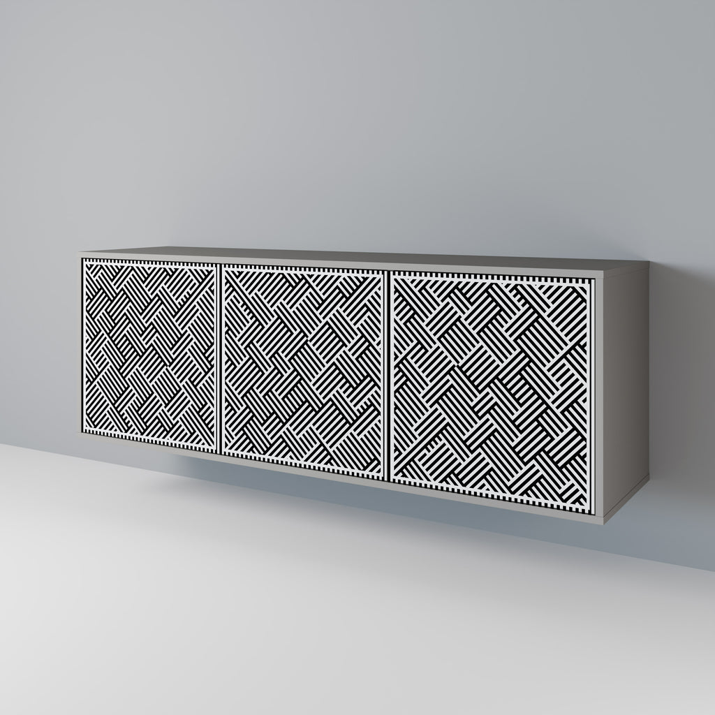 Aparador TEMPORARY SEQUENCE de 3 puertas en acabado gris
