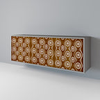 BROWN EYES 3-Door Sideboard in Grey Finish