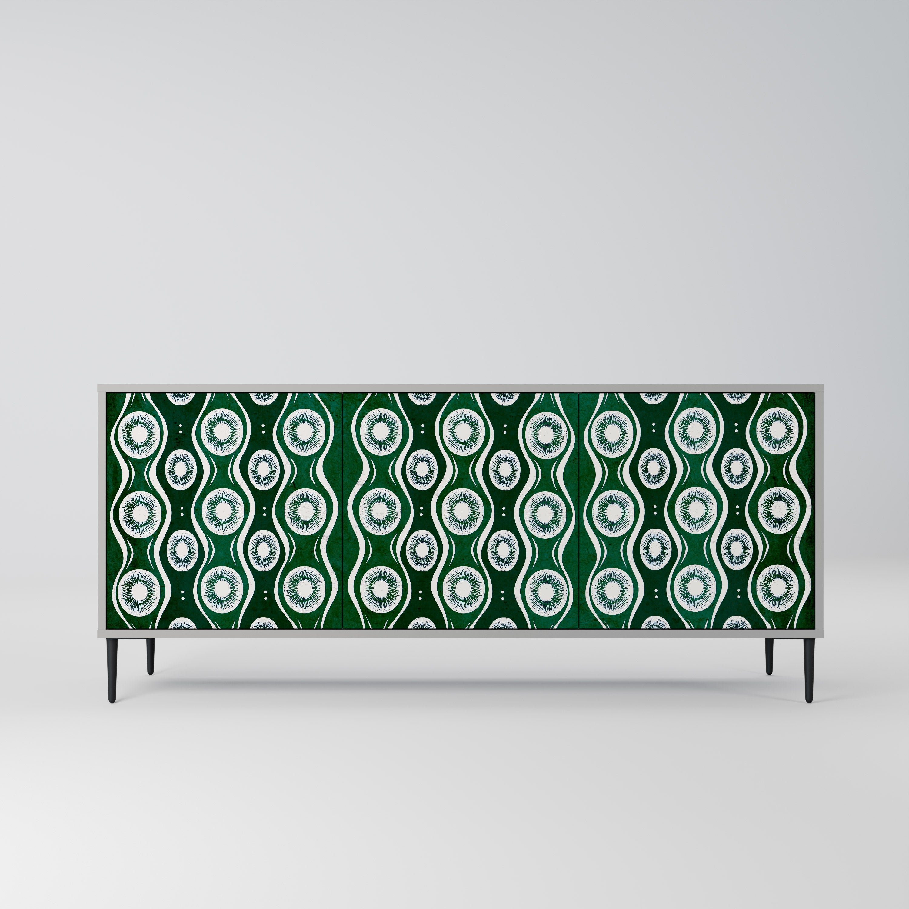 GREEN EYES 3-Door Sideboard in Grey Finish