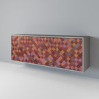 PAINTED SQUARES Aparador de 3 Puertas en Acabado Gris