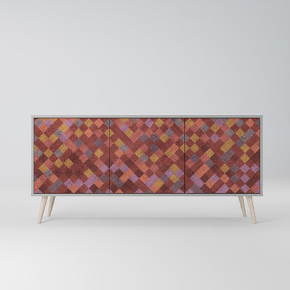 PAINTED SQUARES Aparador de 3 Puertas