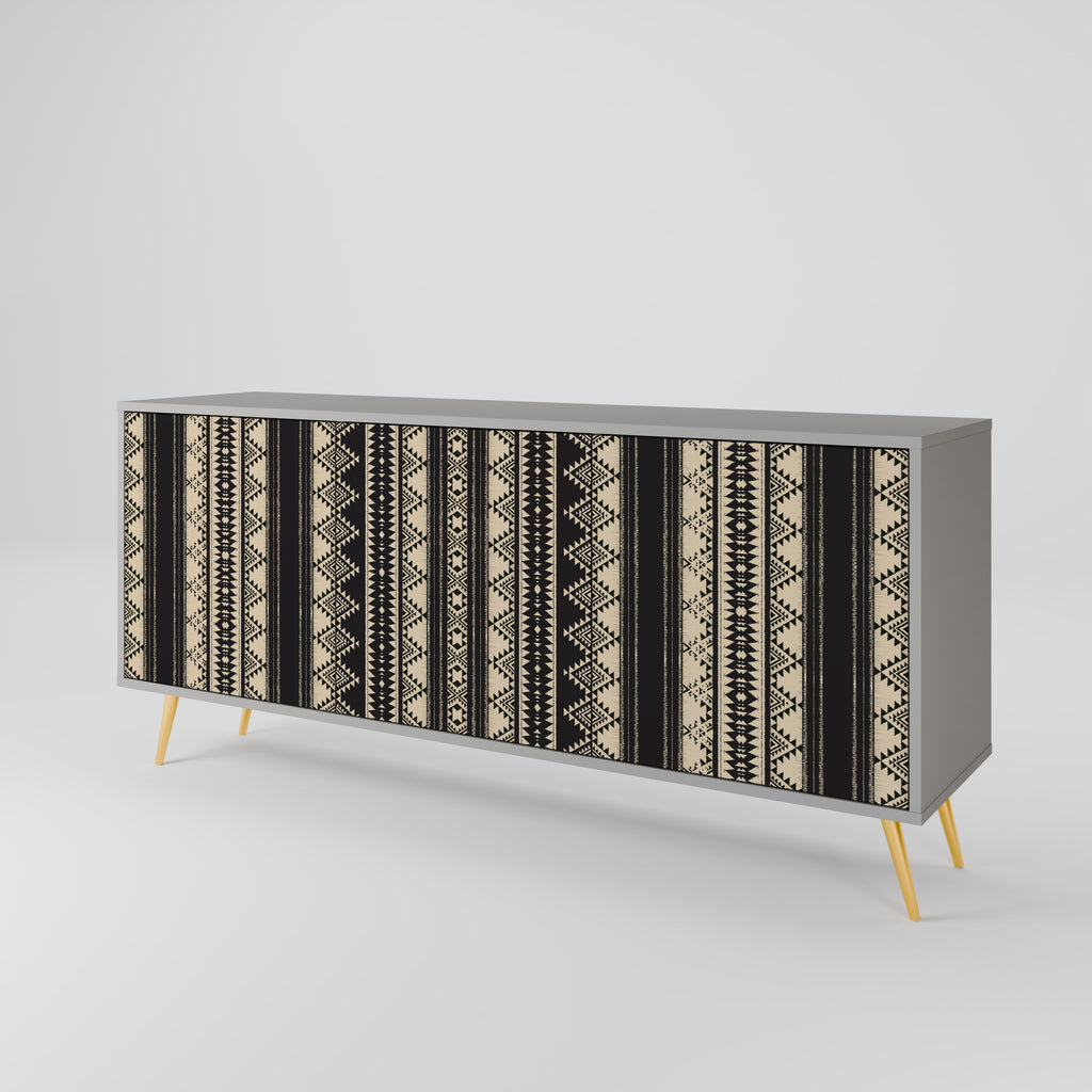 AZTEC 3-Door Sideboard in Grey Finish