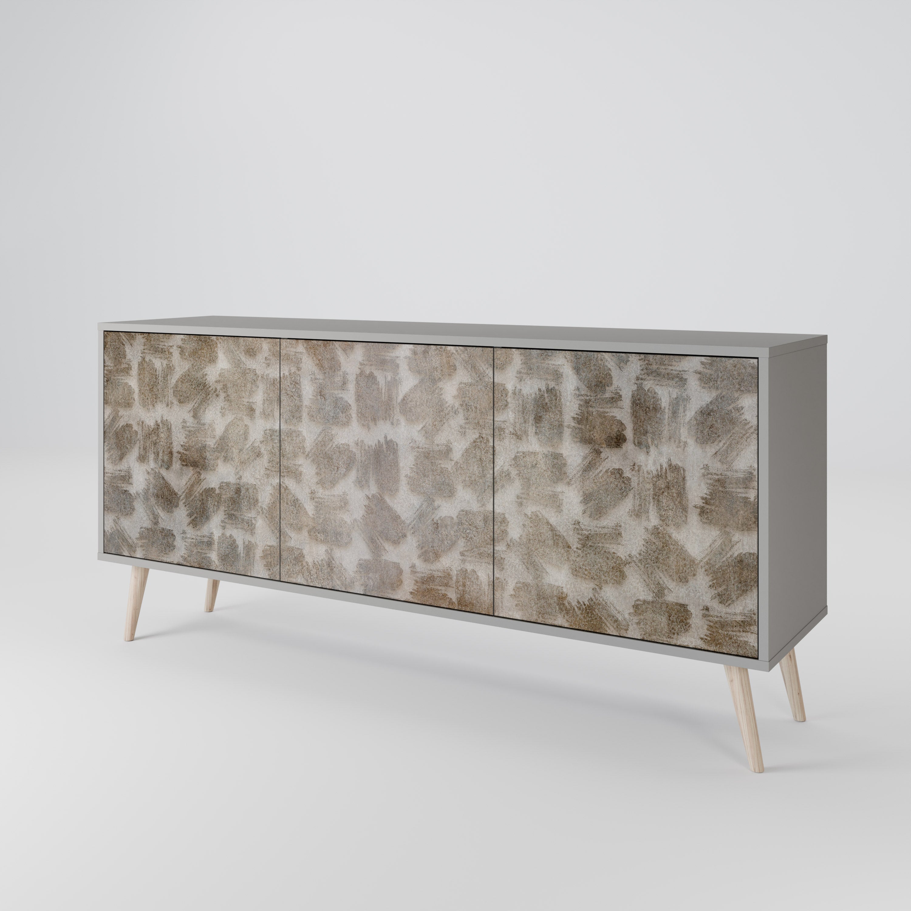 SLIGHTLY BLURRED 3-Door Sideboard in Grey Finish