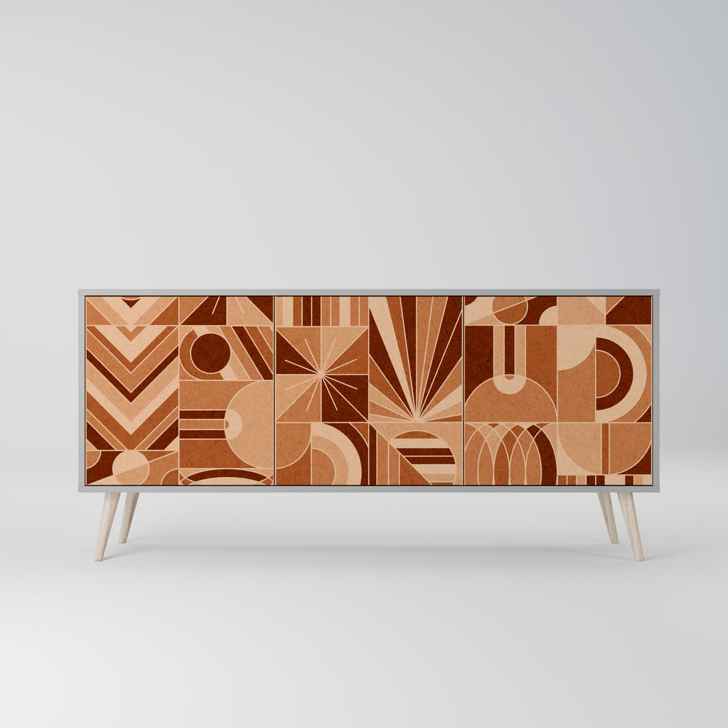 PRISM MOSAIC 3-Door Sideboard in Grey Finish