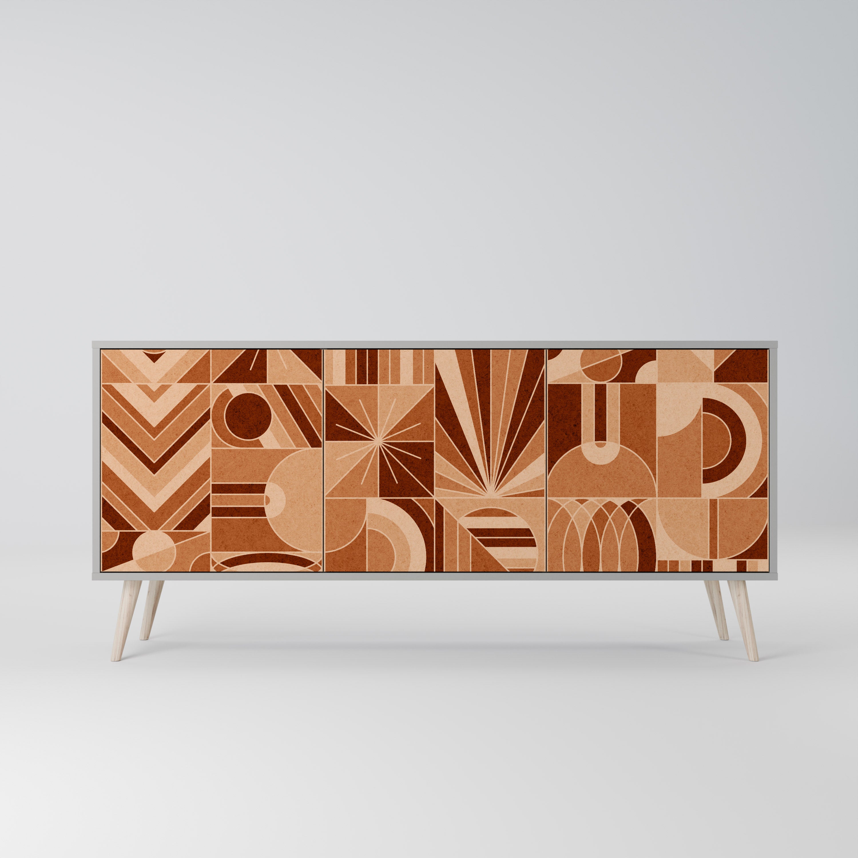 PRISM MOSAIC 3-Door Sideboard in Grey Finish