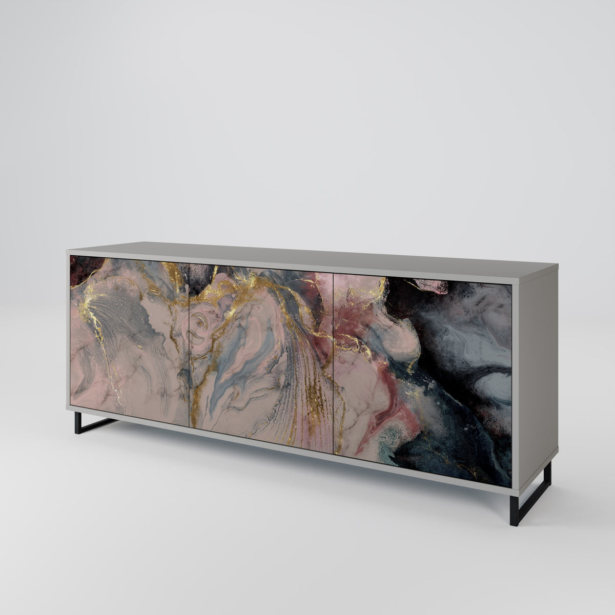 GILDED SWIRLS Aparador de 3 Puertas