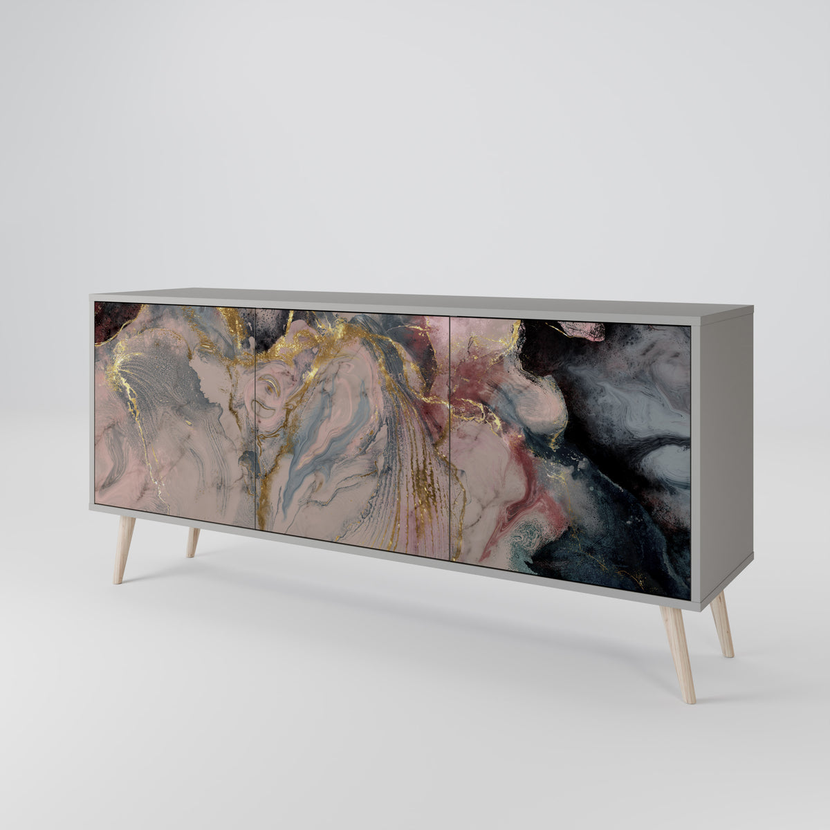 GILDED SWIRLS Aparador de 3 Puertas
