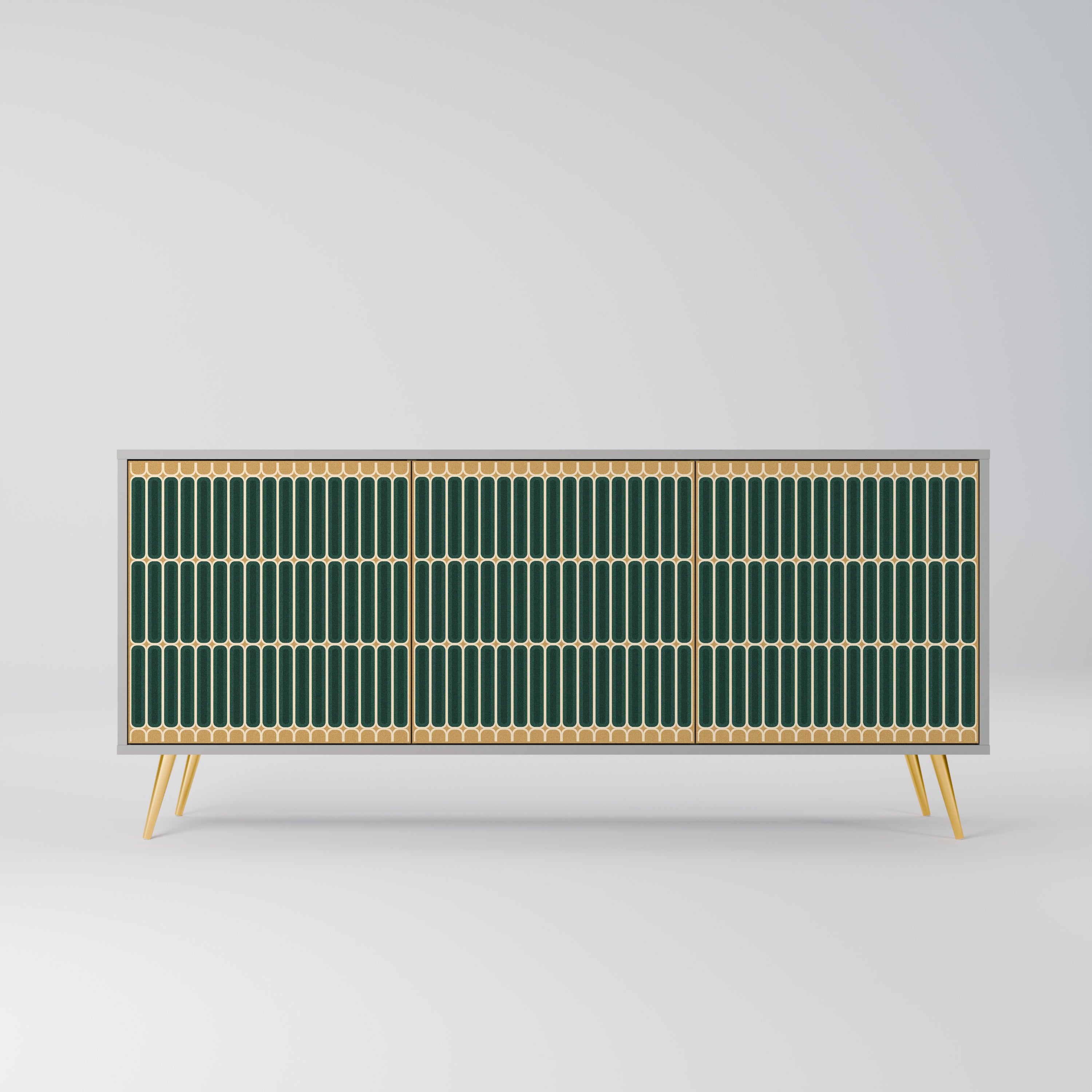 ILUSION GATE 3-Door Sideboard in Grey Finish