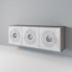 SOLID CIRCLES 3-Door Sideboard in Grey Finish
